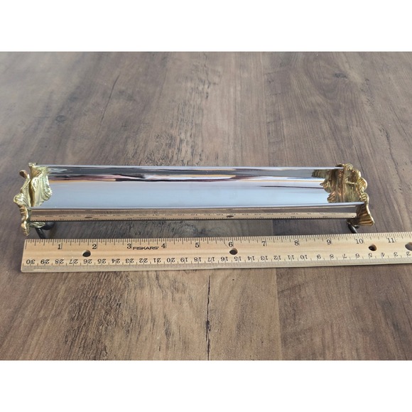 Michael Aram Golden Ginkgo Macaron Cracker Dish Stainless Steel Brass - Picture 10 of 11